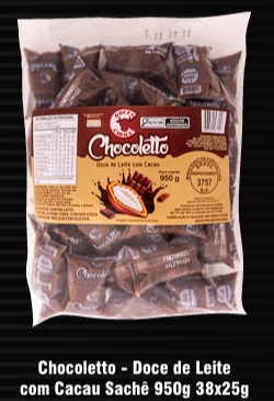 Chocoletto - Doce de Leite c/ Cacau Sachê 950 gr 38 Unid. c/ 25g