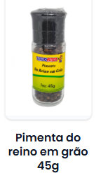 Moedor de Pimenta do Reino Grão 45 g