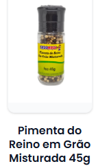 Moedor de Pimenta do Reino Misturada Grão 45 g