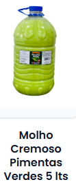 Molho de Pimenta Verde Cremoso 5 lts