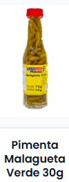 Pimenta Malagueta Verde 70 gr / 30 gr