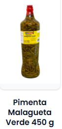 Pimenta Malagueta Verde 900 gr / 450 gr