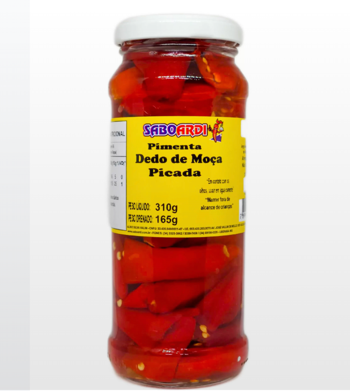 Pimenta Dedo de Moça 310 gr / 165 gr